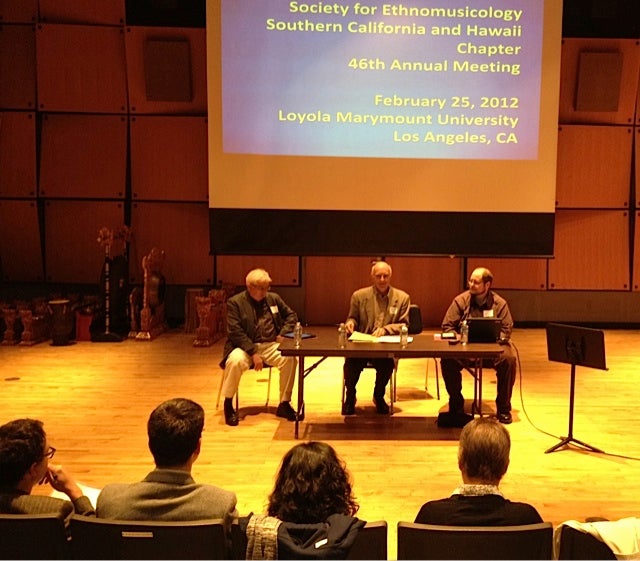 Robert Garfias, Anthony Seeger, and Aaron Bittel at SEMSCHC 2012
